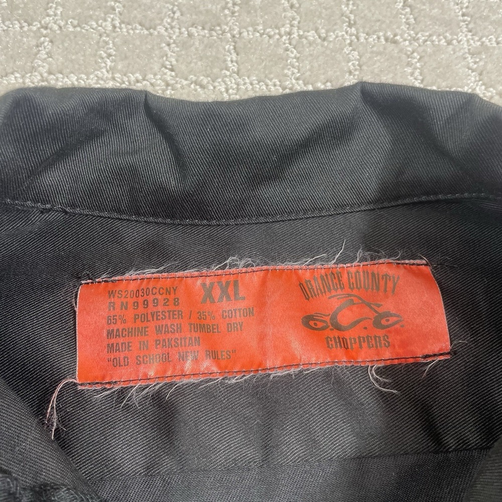 VTG Orange County Choppers 2XL Button‎ Up Short Sleeve Y2K Biker Shirt OCC - Picture 6 of 6
